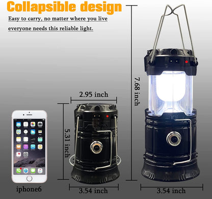 Rechargeable LED Camping Lantern – Solar USB, 3 Modes, 500LM