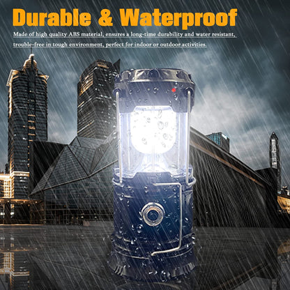 Rechargeable LED Camping Lantern – Solar USB, 3 Modes, 500LM