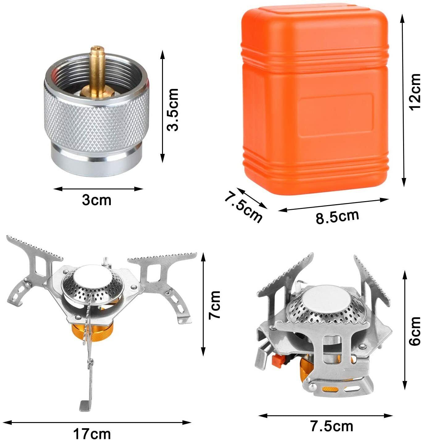 Camping Stove 3700W Ultralight Foldable Windproof Piezo Ignition