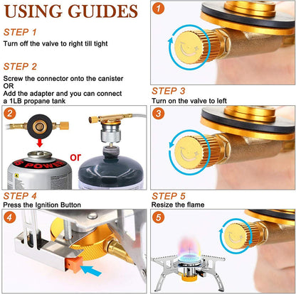 Camping Stove 3700W Ultralight Foldable Windproof Piezo Ignition