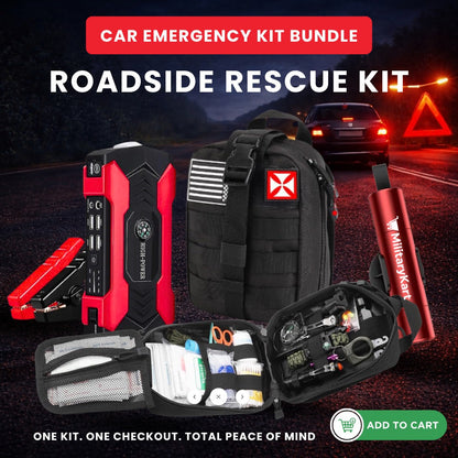 Car Emergency Kit – Jump Starter, IFAK & Escape Tool Bundle