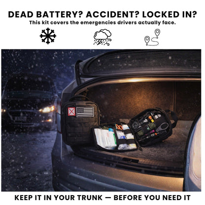 Car Emergency Kit – Jump Starter, IFAK & Escape Tool Bundle