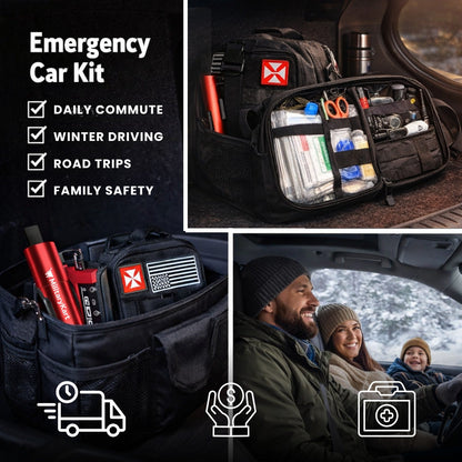Car Emergency Kit – Jump Starter, IFAK & Escape Tool Bundle