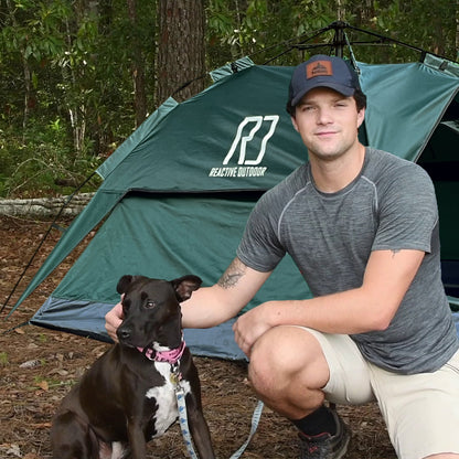 Small and large pop-up camping tents with two included tarps