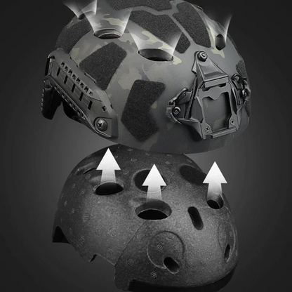 Tactical FAST Helmet with NVG Mount & Side Rails for Airsoft
