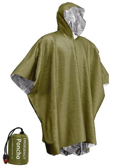 Emergency Thermal Rain Poncho – Waterproof Survival Blanket Poncho