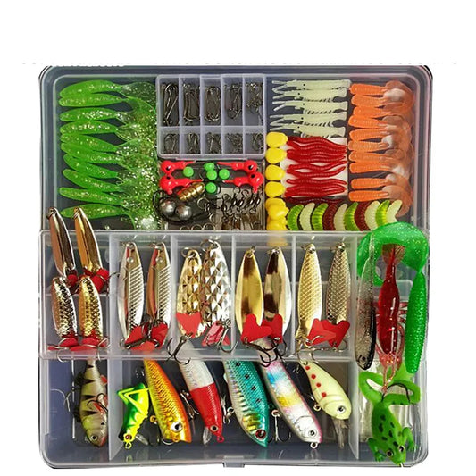 Fishing Lure Kit Hard Soft Baits Metal Jigs Crankbaits Tackle Box Set