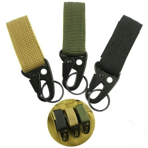 MOLLE Key Clip Tactical Belt Hook Nylon Webbing Carabiner 2 Pack