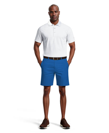 Men's Flat Front Golf Shorts with a 7-Inch Inseam and Flexible Active Waistband for Movement on the Course