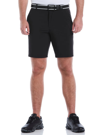 Men's Flat Front Stretch Golf Shorts with a 9-Inch Inseam and Flexible Waistband for Comfortable Rounds