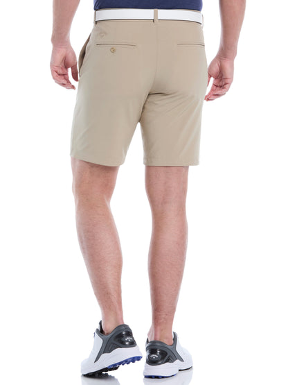Men's Flat Front Stretch Golf Shorts with a 9-Inch Inseam and Flexible Waistband for Comfortable Rounds