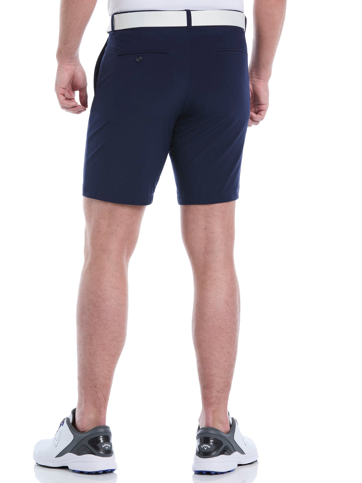 Men's Flat Front Stretch Golf Shorts with a 9-Inch Inseam and Flexible Waistband for Comfortable Rounds