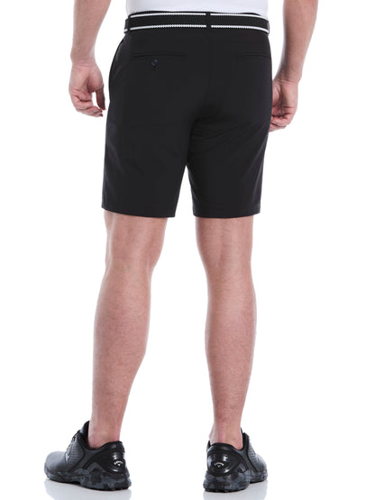 Men's Flat Front Stretch Golf Shorts with a 9-Inch Inseam and Flexible Waistband for Comfortable Rounds