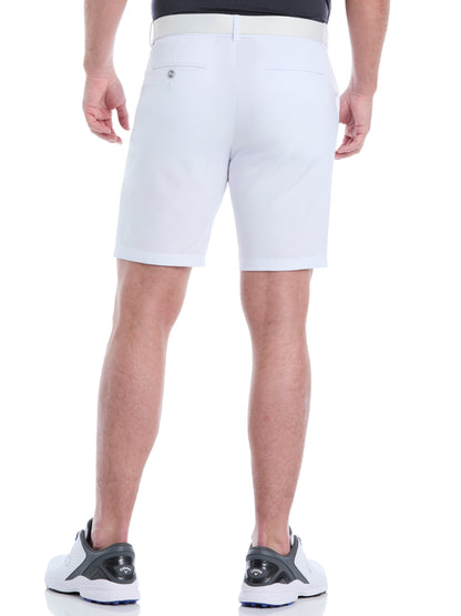Men's Flat Front Stretch Golf Shorts with a 9-Inch Inseam and Flexible Waistband for Comfortable Rounds
