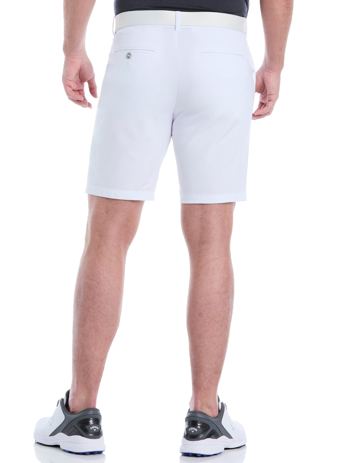 Men's Flat Front Stretch Golf Shorts with a 9-Inch Inseam and Flexible Waistband for Comfortable Rounds