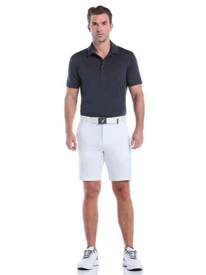 Men's Flat Front Stretch Golf Shorts with a 9-Inch Inseam and Flexible Waistband for Comfortable Rounds