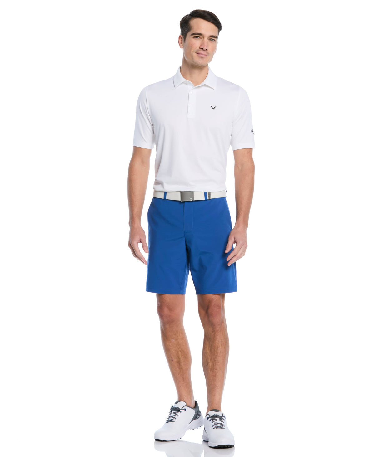 Men's Flat Front Stretch Golf Shorts with a 9-Inch Inseam and Flexible Waistband for Comfortable Rounds