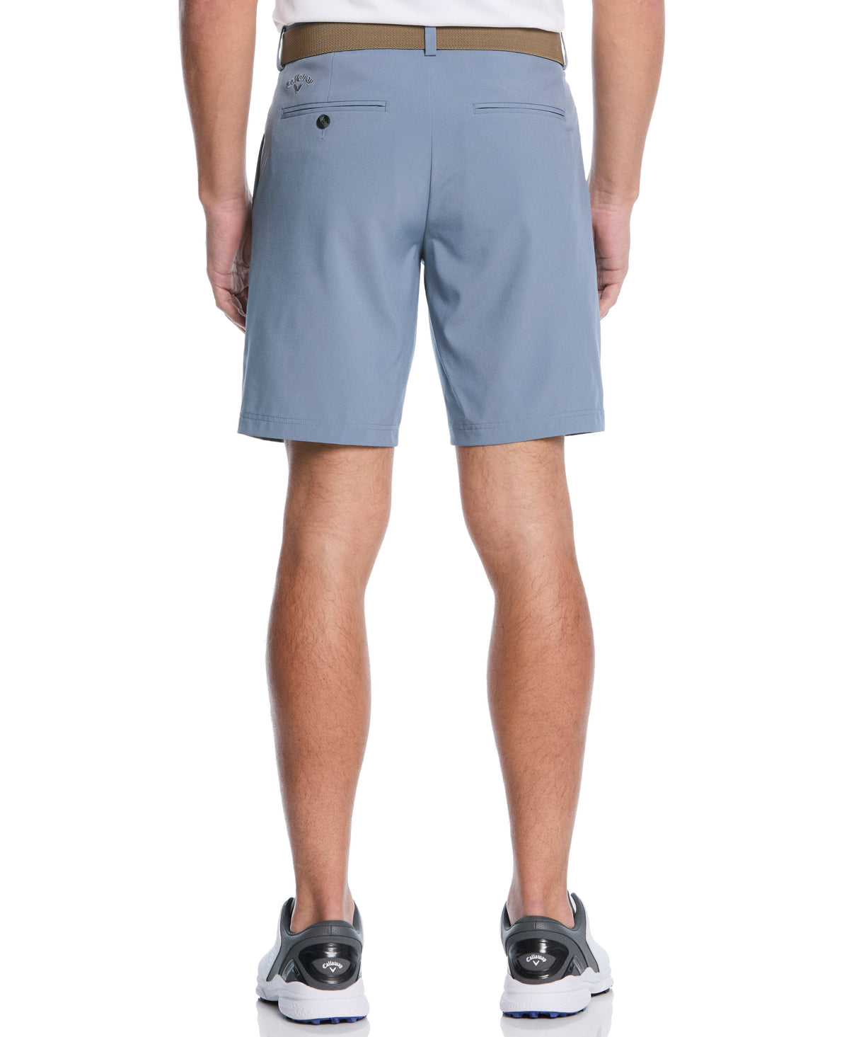 Men's Flat Front Stretch Golf Shorts with a 9-Inch Inseam and Flexible Waistband for Comfortable Rounds