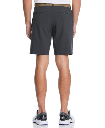 Men's Flat Front Stretch Golf Shorts with a 9-Inch Inseam and Flexible Waistband for Comfortable Rounds