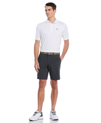 Men's Flat Front Stretch Golf Shorts with a 9-Inch Inseam and Flexible Waistband for Comfortable Rounds