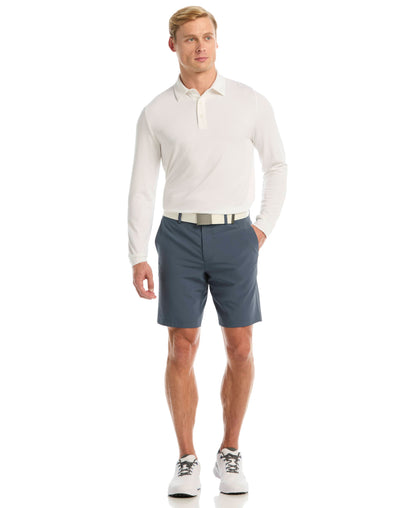 Men's Flat Front Stretch Golf Shorts with a 9-Inch Inseam and Flexible Waistband for Comfortable Rounds