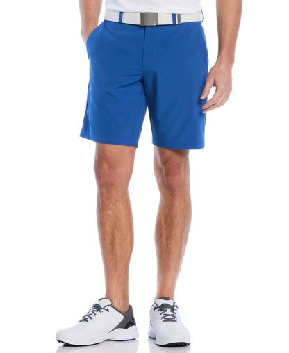 Men's Flat Front Stretch Golf Shorts with a 9-Inch Inseam and Flexible Waistband for Comfortable Rounds