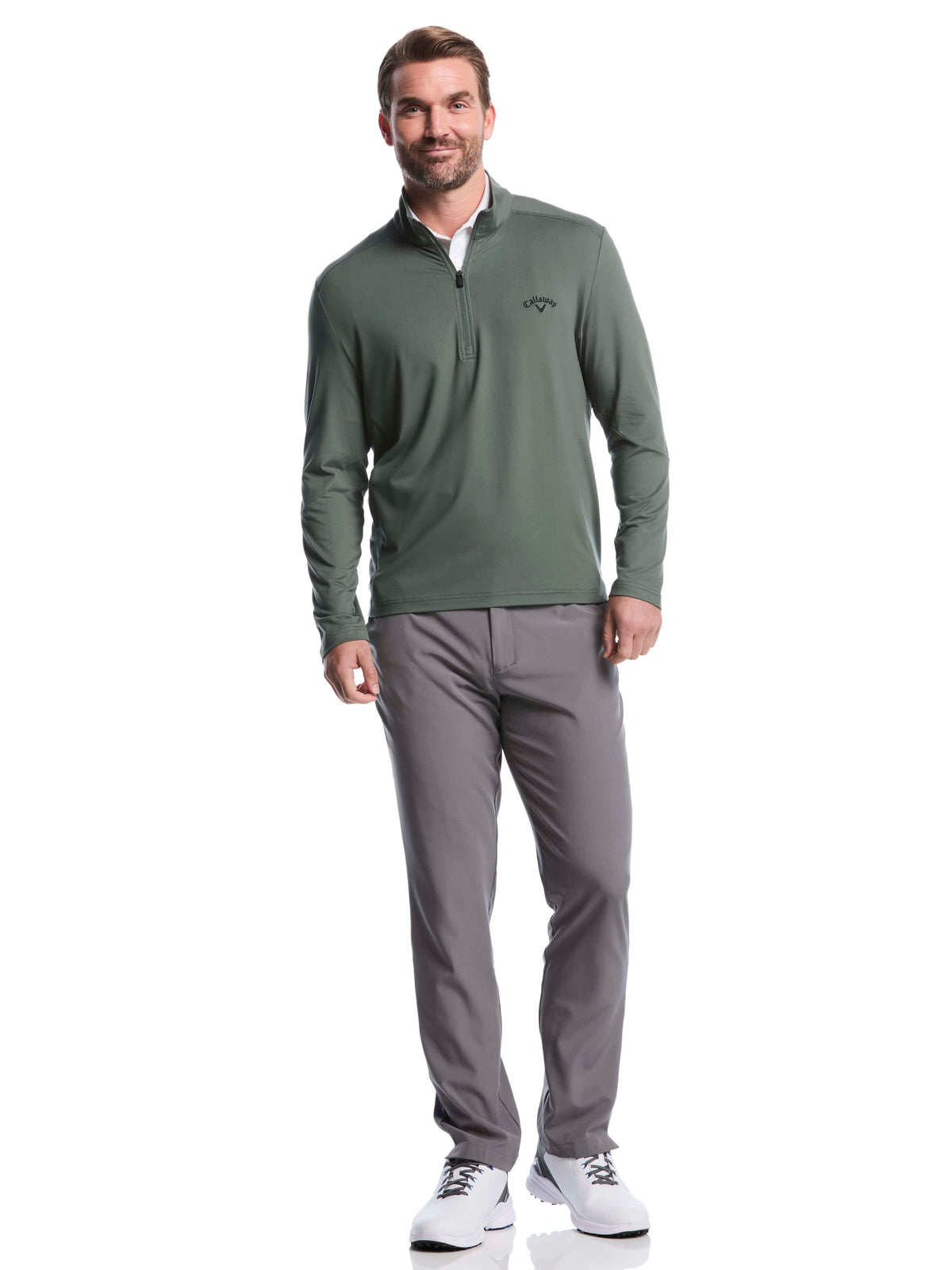 Men's Lightweight Quarter-Zip Golf Pullover for Flexible Swings and Water-Repellent Comfort