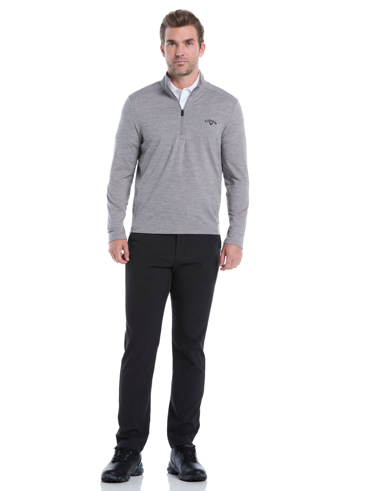 Men's Lightweight Quarter-Zip Golf Pullover for Flexible Swings and Water-Repellent Comfort
