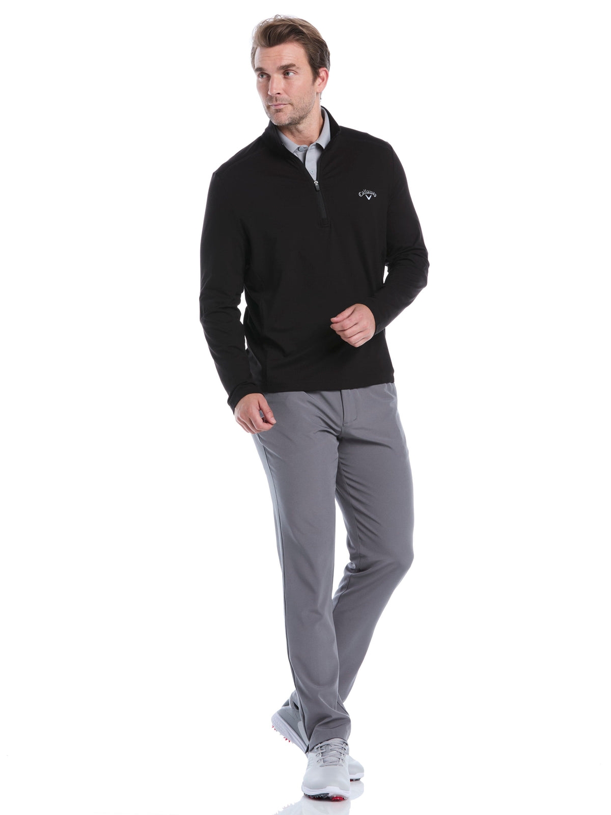 Men's Lightweight Quarter-Zip Golf Pullover for Flexible Swings and Water-Repellent Comfort