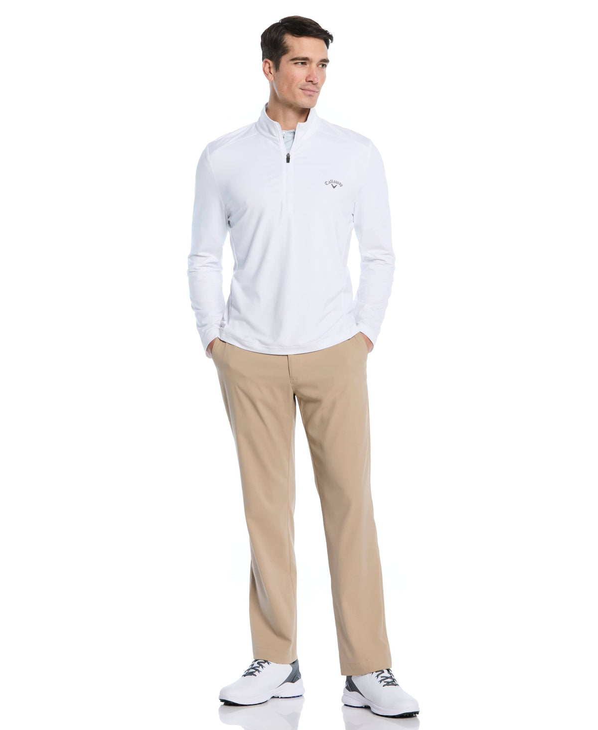 Men's Lightweight Quarter-Zip Golf Pullover for Flexible Swings and Water-Repellent Comfort