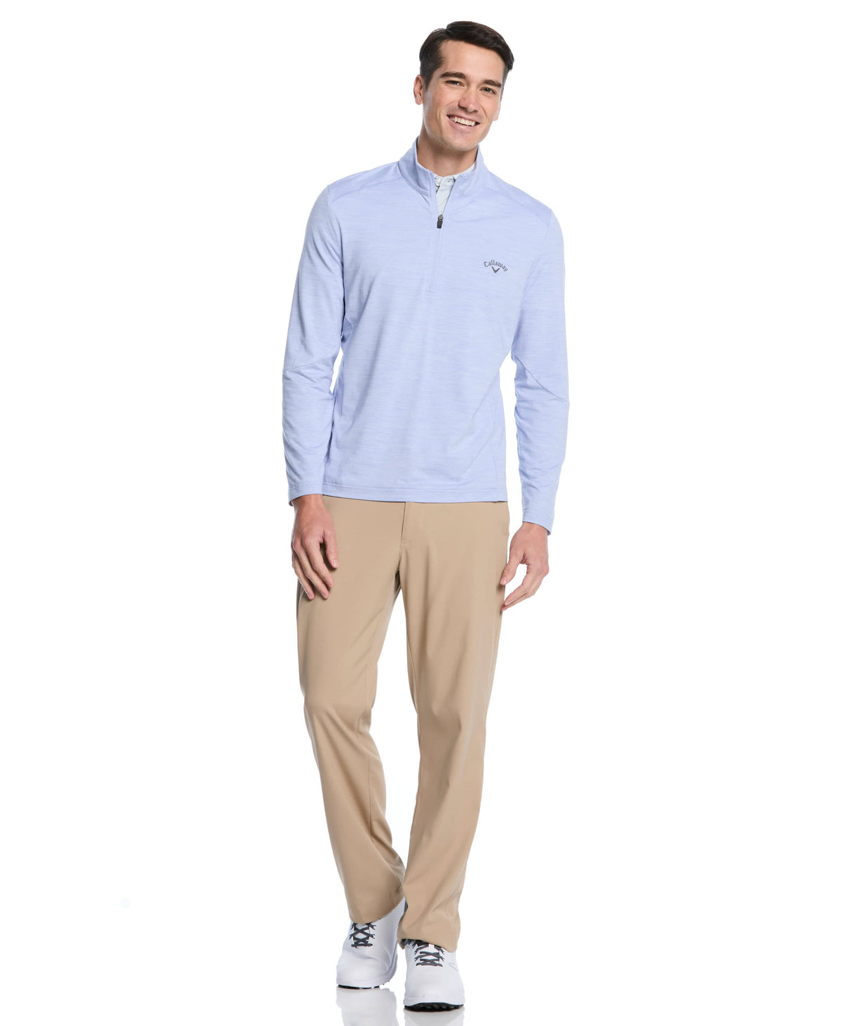 Men's Lightweight Quarter-Zip Golf Pullover for Flexible Swings and Water-Repellent Comfort