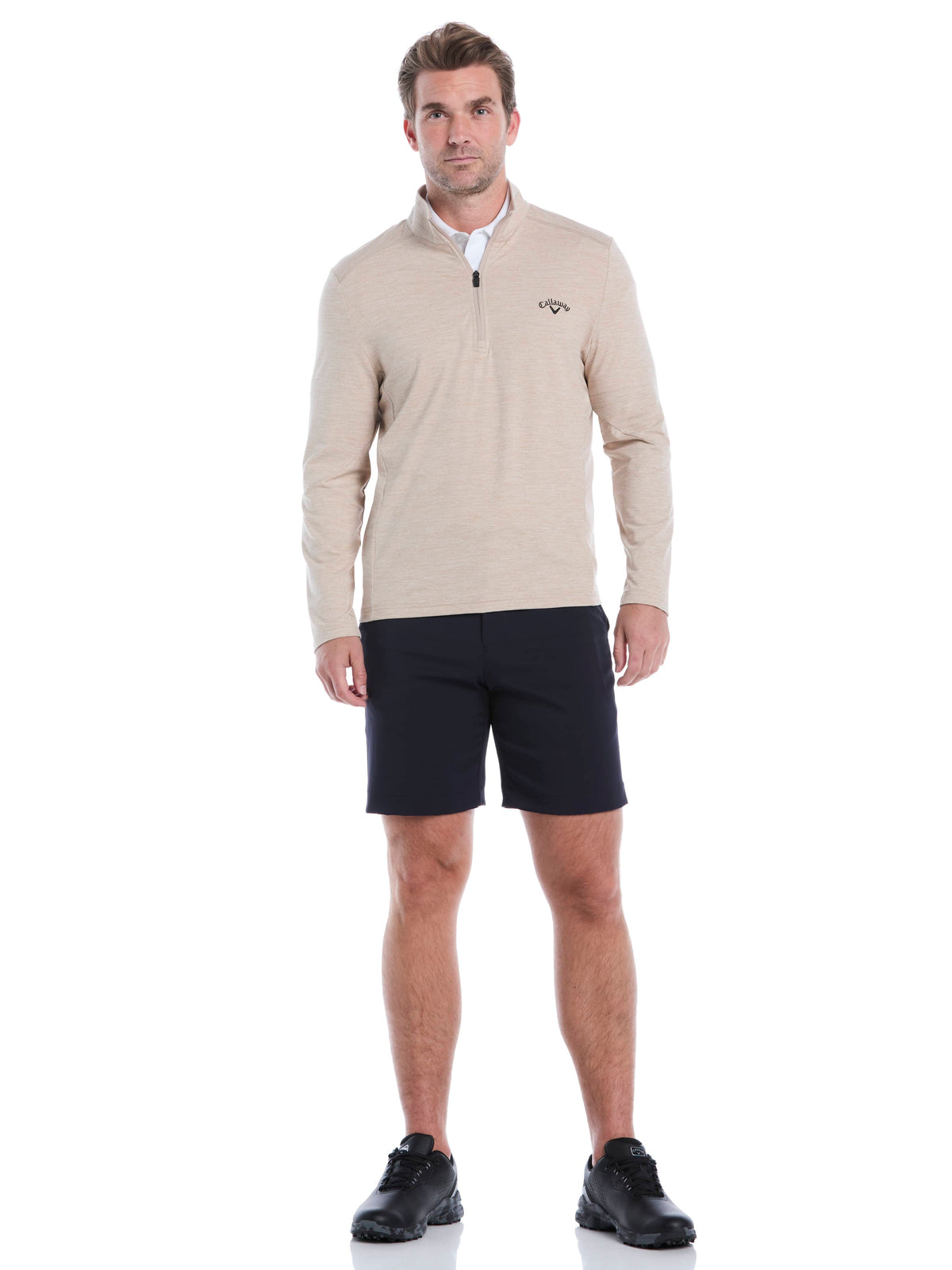 Men's Lightweight Quarter-Zip Golf Pullover for Flexible Swings and Water-Repellent Comfort