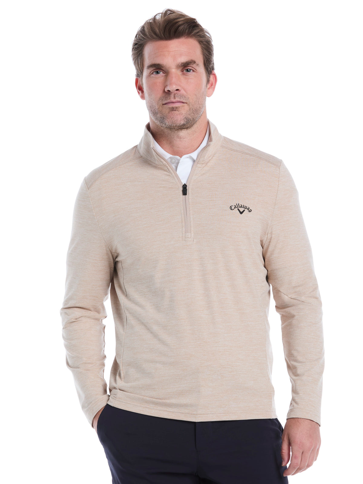 Men's Lightweight Quarter-Zip Golf Pullover for Flexible Swings and Water-Repellent Comfort
