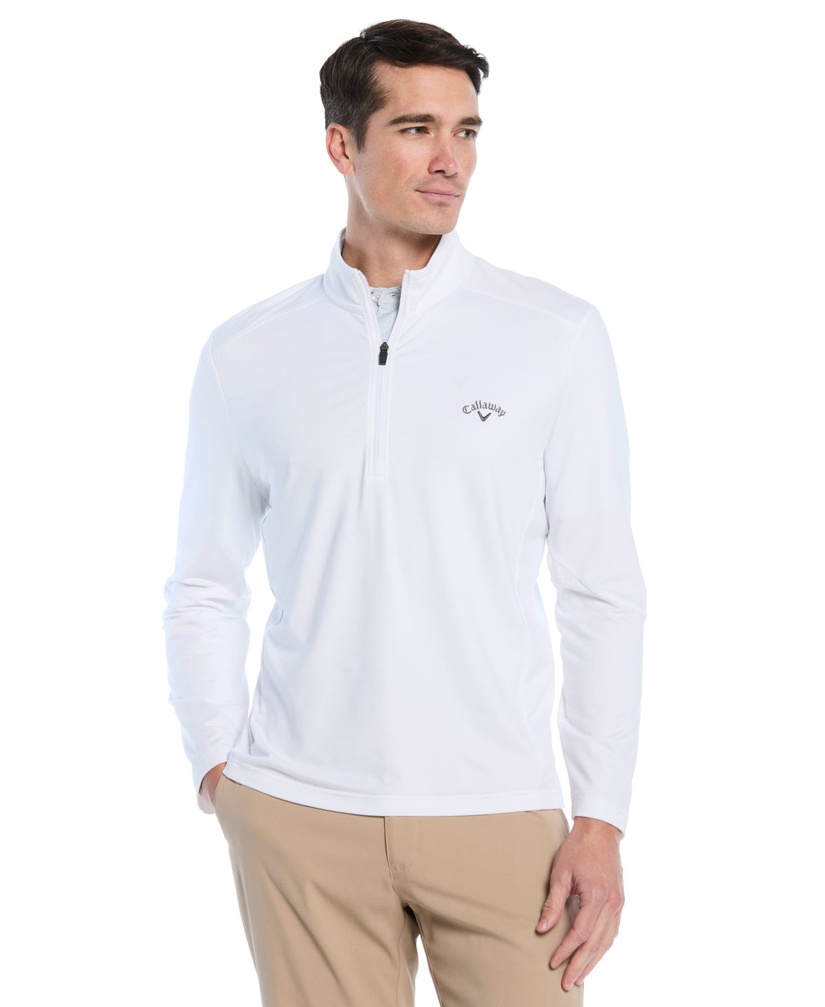 Men's Lightweight Quarter-Zip Golf Pullover for Flexible Swings and Water-Repellent Comfort