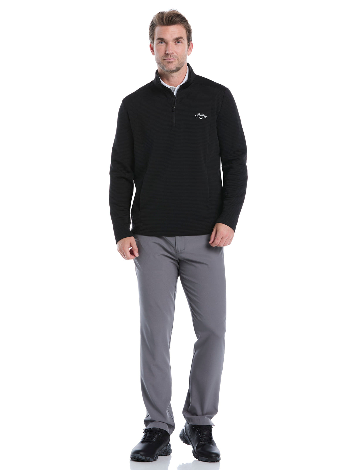 Men's Ottoman Quarter-Zip Golf Base Layer for Moisture-Wicking Comfort and Easy Layering on Cool Days