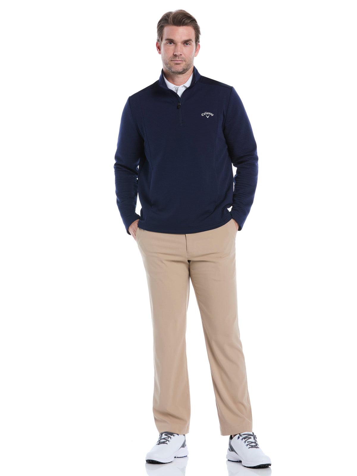 Men's Ottoman Quarter-Zip Golf Base Layer for Moisture-Wicking Comfort and Easy Layering on Cool Days
