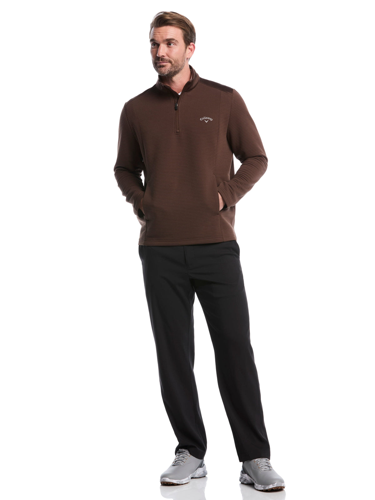 Men's Ottoman Quarter-Zip Golf Base Layer for Moisture-Wicking Comfort and Easy Layering on Cool Days