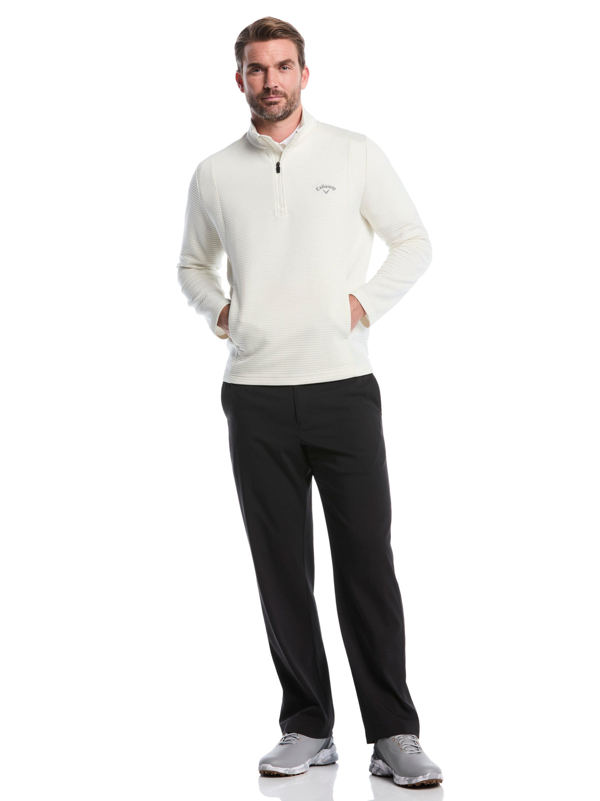 Men's Ottoman Quarter-Zip Golf Base Layer for Moisture-Wicking Comfort and Easy Layering on Cool Days