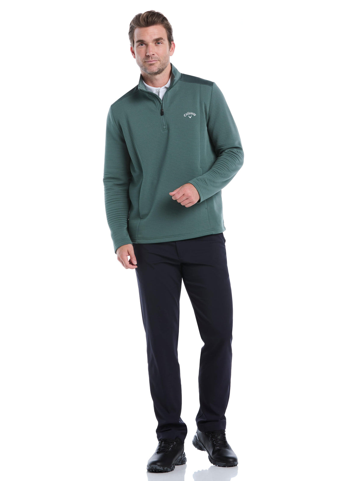 Men's Ottoman Quarter-Zip Golf Base Layer for Moisture-Wicking Comfort and Easy Layering on Cool Days
