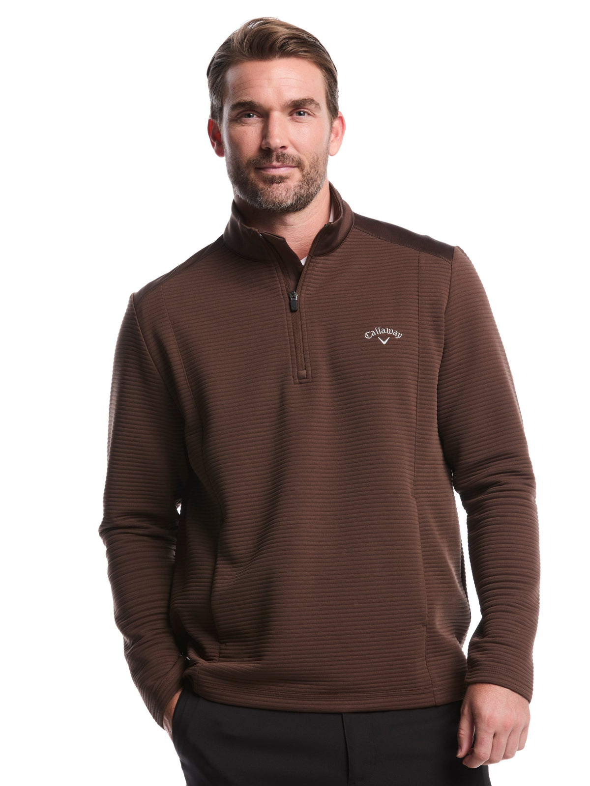 Men's Ottoman Quarter-Zip Golf Base Layer for Moisture-Wicking Comfort and Easy Layering on Cool Days