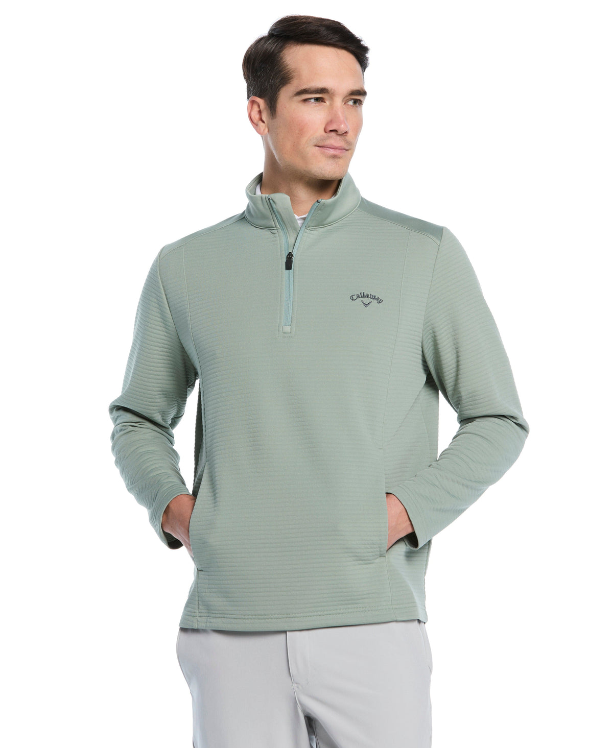 Men's Ottoman Quarter-Zip Golf Base Layer for Moisture-Wicking Comfort and Easy Layering on Cool Days