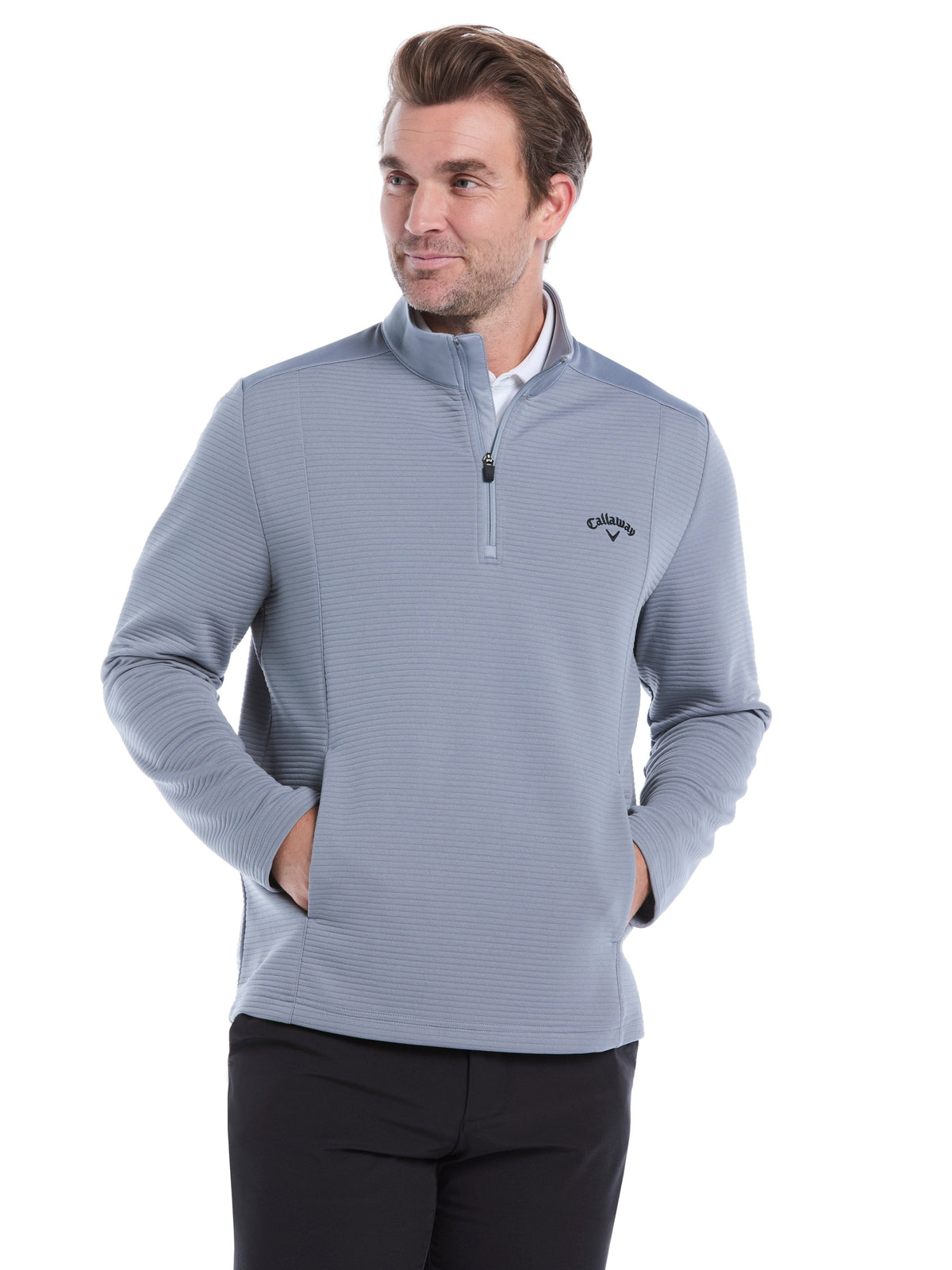 Men's Ottoman Quarter-Zip Golf Base Layer for Moisture-Wicking Comfort and Easy Layering on Cool Days