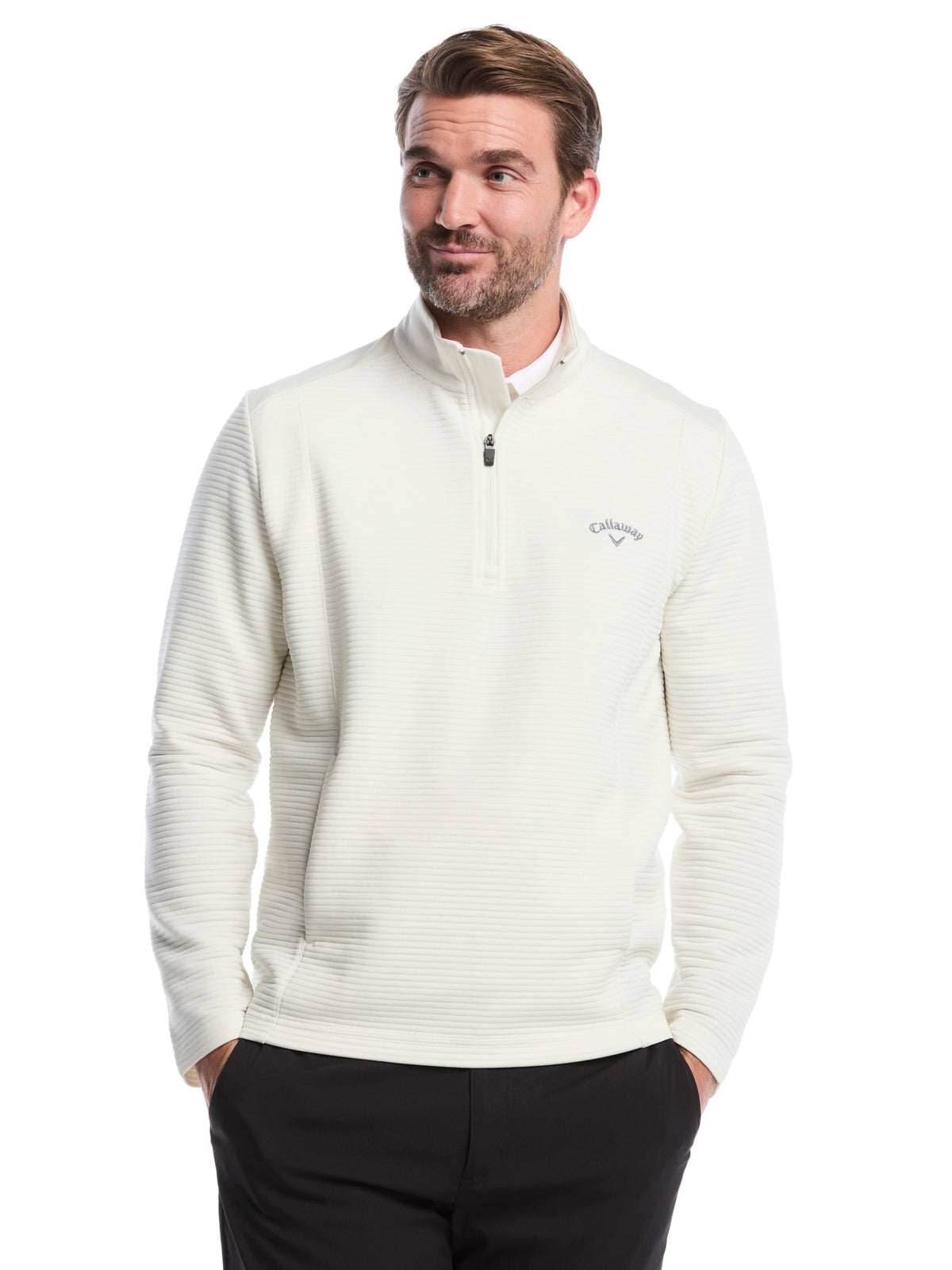 Men's Ottoman Quarter-Zip Golf Base Layer for Moisture-Wicking Comfort and Easy Layering on Cool Days