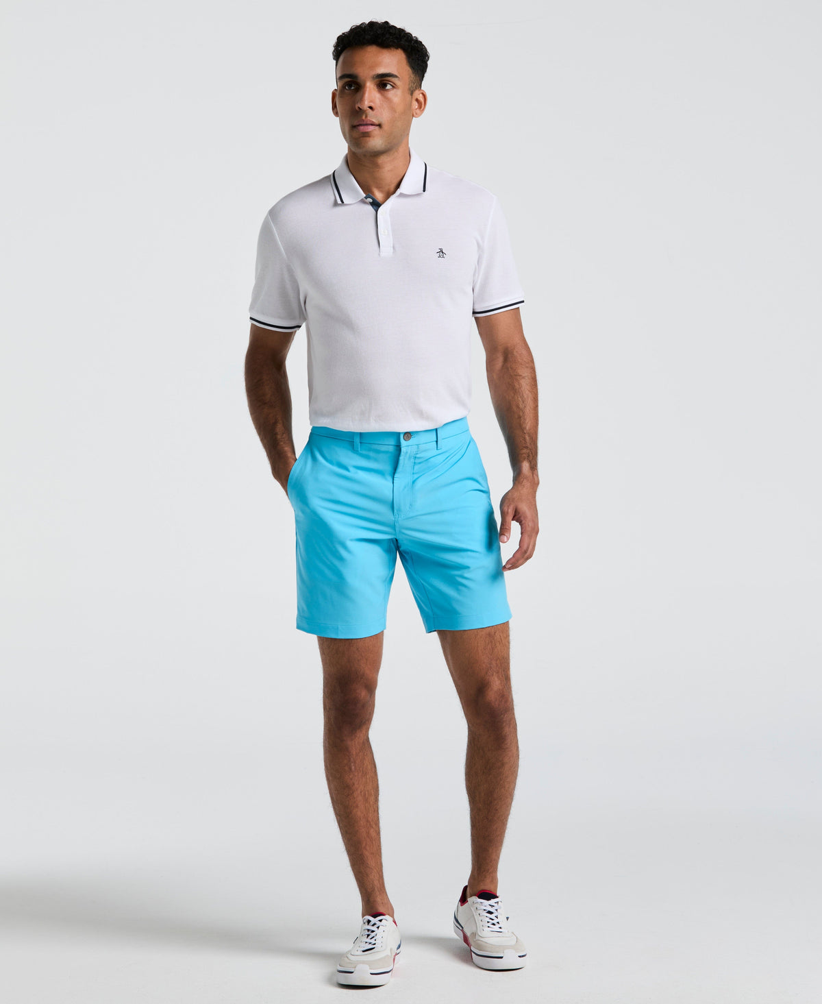 Men's 8-Inch Golf Shorts in Stretch Plain-Weave Fabric for Moisture-Wicking Comfort on the Course