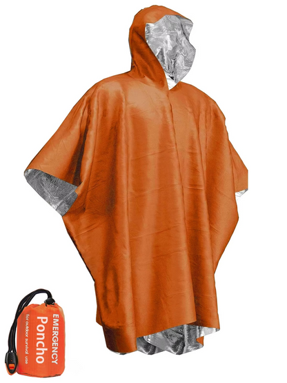 Emergency Thermal Rain Poncho – Waterproof Survival Blanket Poncho
