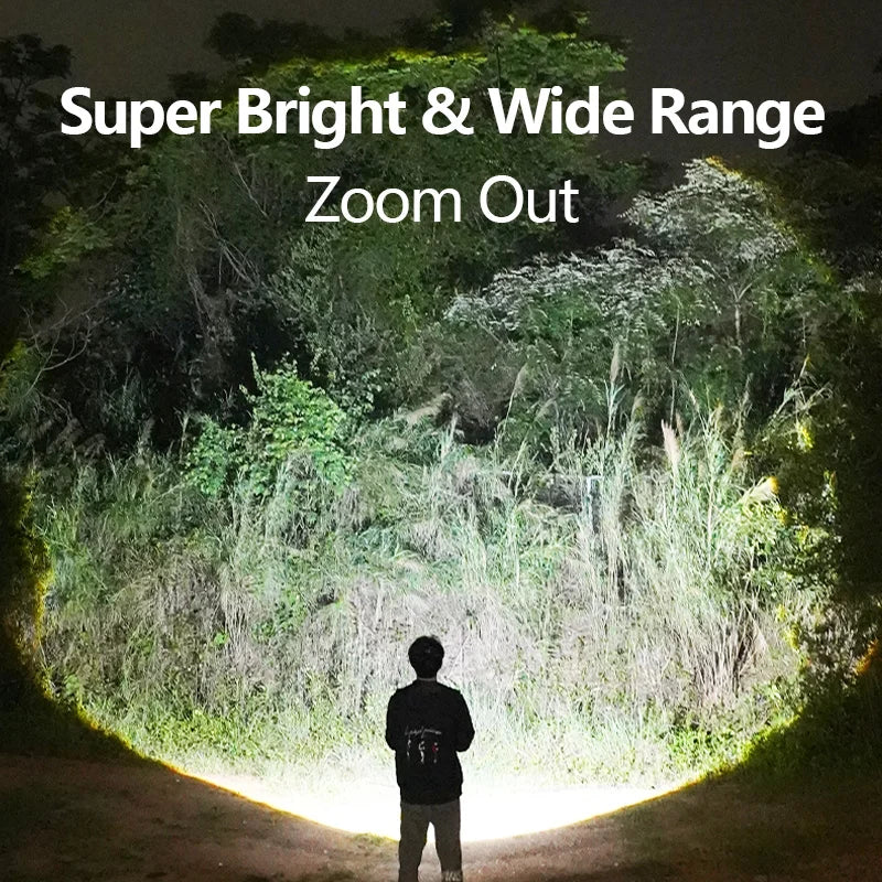 Rechargeable LED Flashlight with Hook – 3 Modes, USB-C