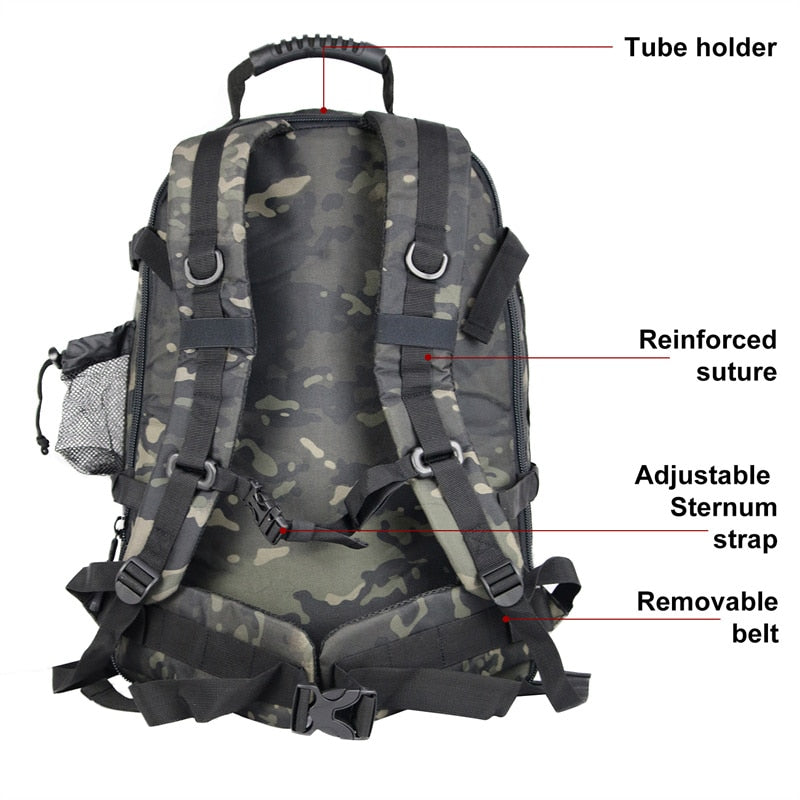 Tactical Backpack 60L Military Rucksack MOLLE Waterproof Hiking Pack