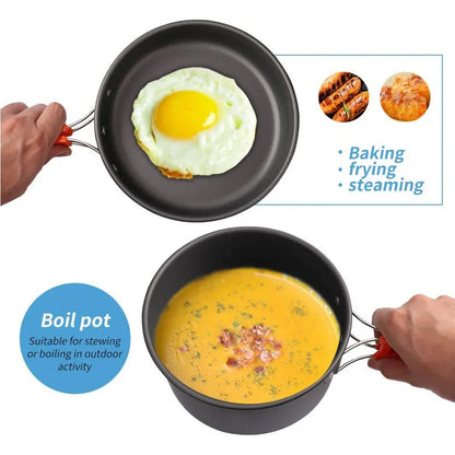 Camping Cookware Set Non-Stick – Lightweight Outdoor Kitchen Kit