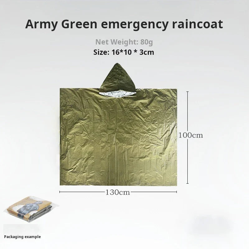 Emergency Thermal Rain Poncho – Waterproof Survival Blanket Poncho