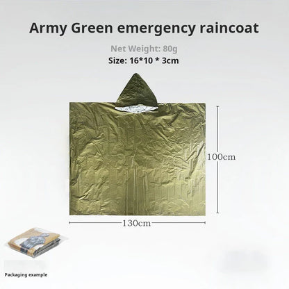 Emergency Thermal Rain Poncho – Waterproof Survival Blanket Poncho